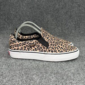 Vans Sneakers Women's Size 7.5 Cheetah Print Slip On Retro Athletic Skate Shoes